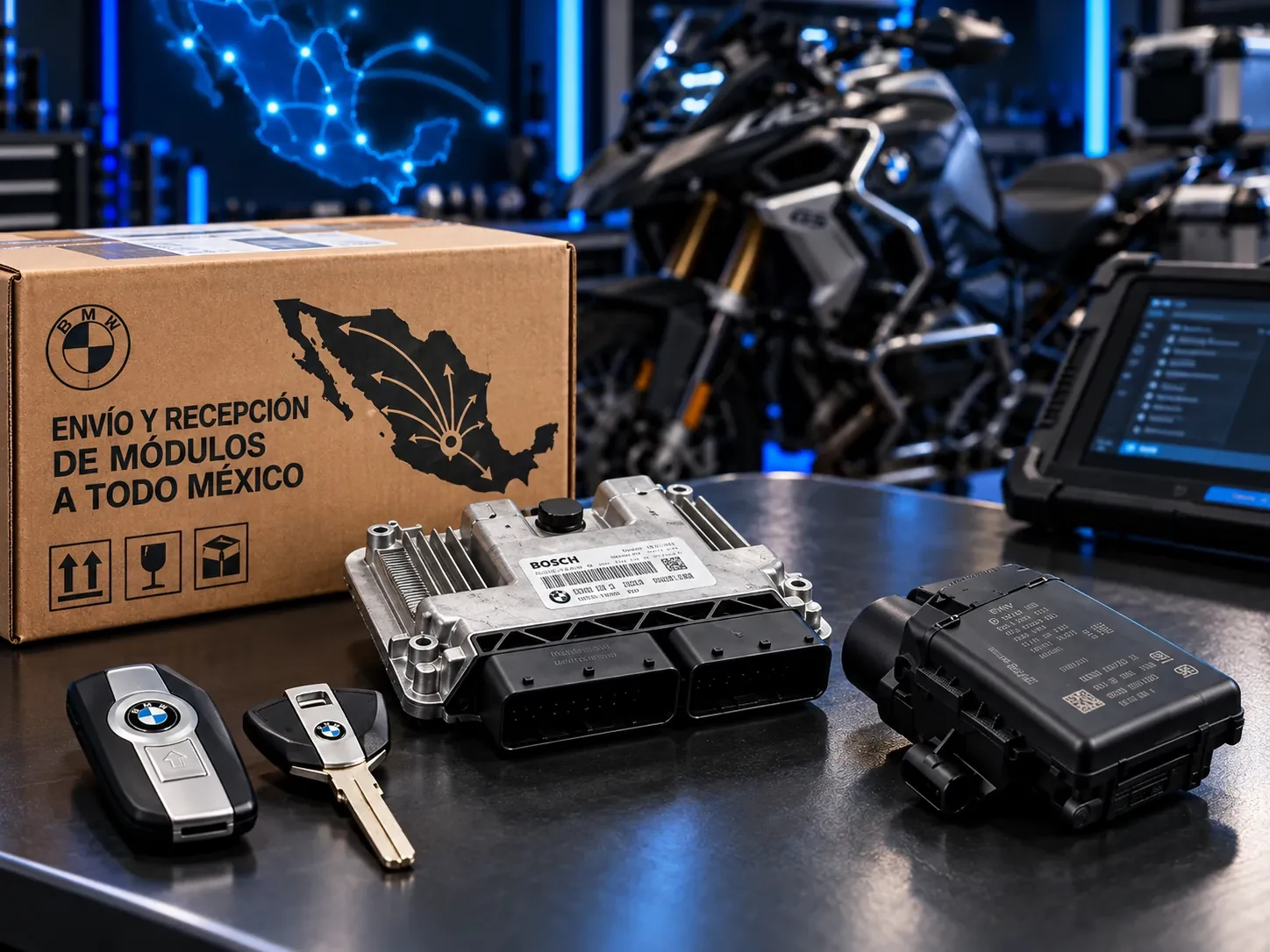 Recepción nacional de módulos BMW Motorrad por paquetería